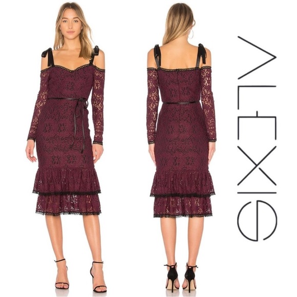 Alexis Sophia Lace Cocktail Midi Dress - Picture 1 of 11